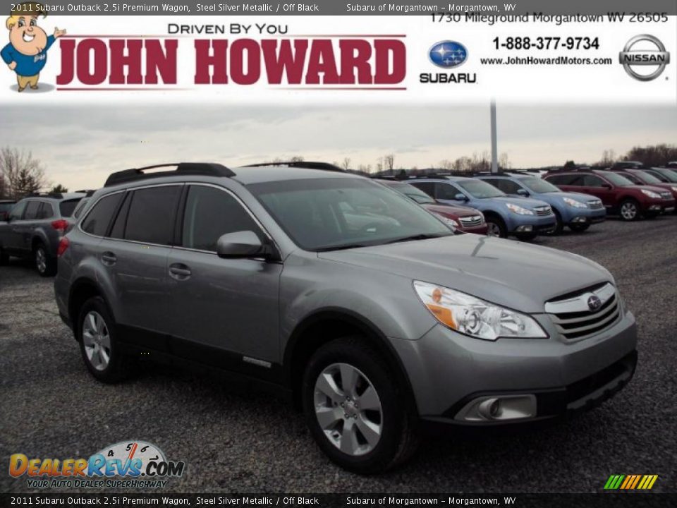 2011 Subaru Outback 2.5i Premium Wagon Steel Silver Metallic / Off Black Photo #1
