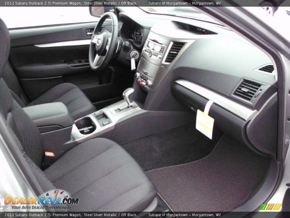 Off Black Interior - 2011 Subaru Outback 2.5i Premium Wagon Photo #6