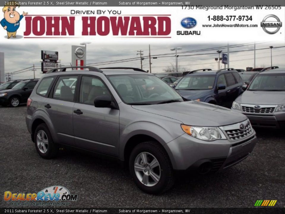 2011 Subaru Forester 2.5 X Steel Silver Metallic / Platinum Photo #1