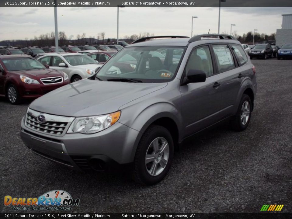 2011 Subaru Forester 2.5 X Steel Silver Metallic / Platinum Photo #7