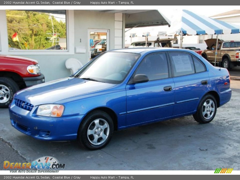 2002 Hyundai Accent GL Sedan Coastal Blue / Gray Photo #1