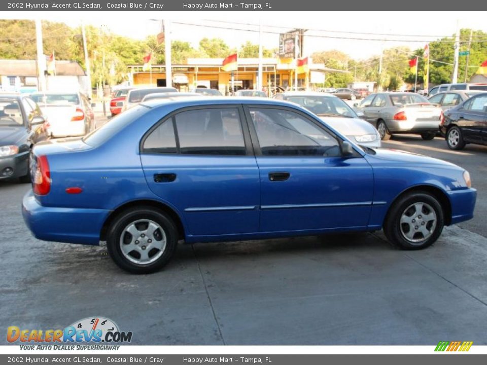 2002 Hyundai Accent GL Sedan Coastal Blue / Gray Photo #7