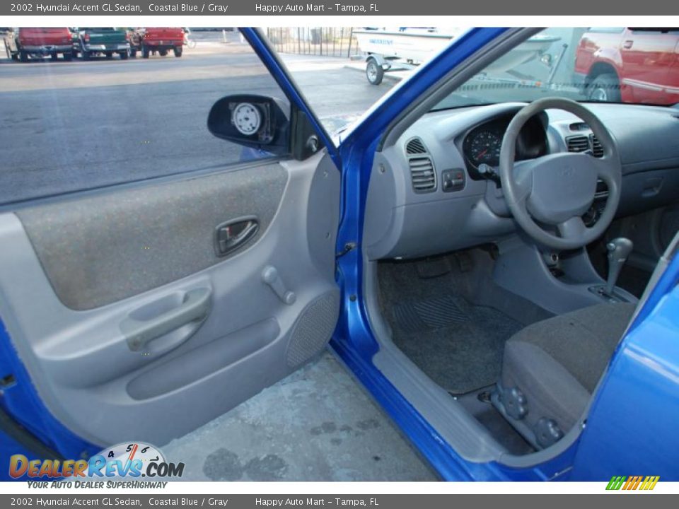 2002 Hyundai Accent GL Sedan Coastal Blue / Gray Photo #11
