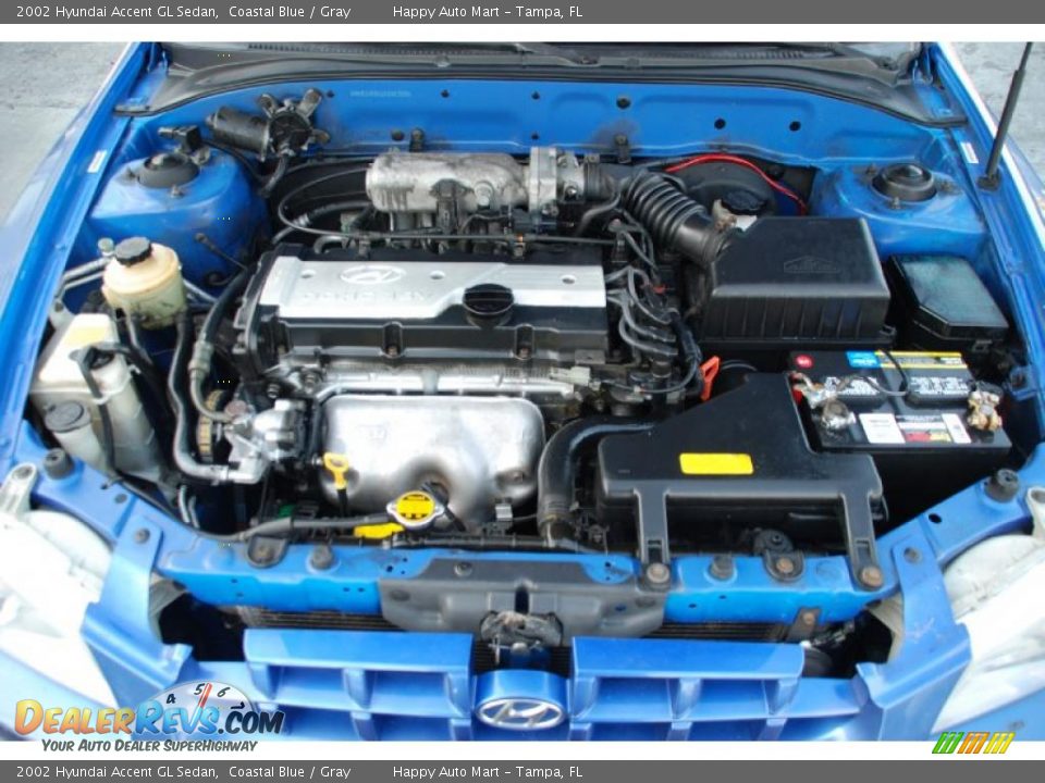 2002 Hyundai Accent GL Sedan 1.6 Liter DOHC 16-Valve 4 Cylinder Engine Photo #20