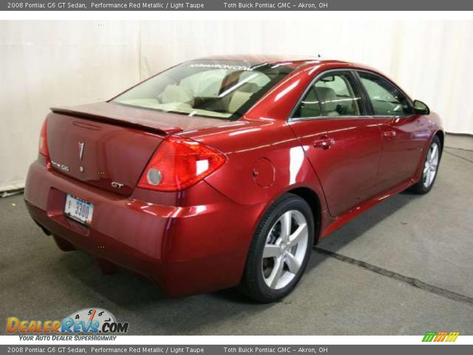 2008 Pontiac G6 GT Sedan Performance Red Metallic / Light Taupe Photo #3