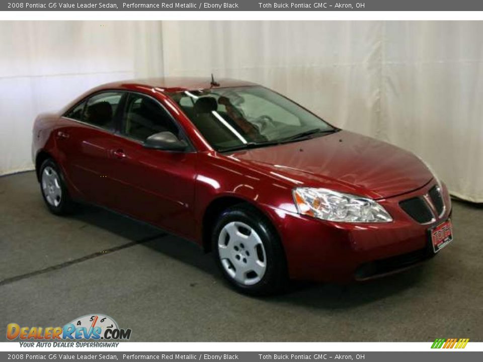 2008 Pontiac G6 Value Leader Sedan Performance Red Metallic / Ebony Black Photo #1