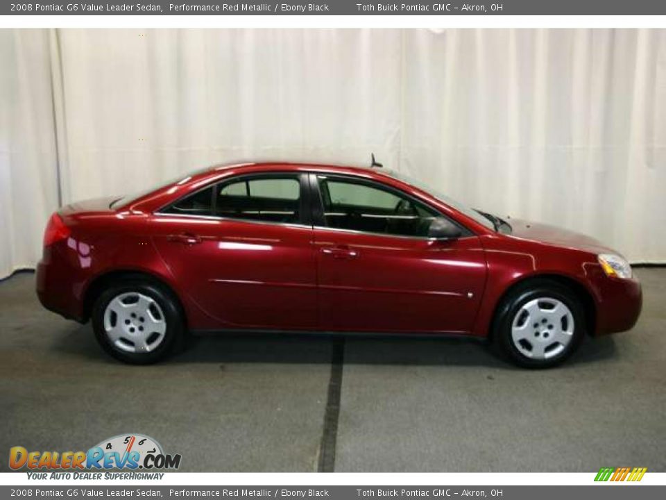 2008 Pontiac G6 Value Leader Sedan Performance Red Metallic / Ebony Black Photo #2