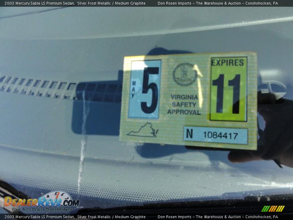 2003 Mercury Sable LS Premium Sedan Silver Frost Metallic / Medium Graphite Photo #34