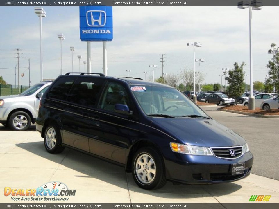 2003 Honda Odyssey EX-L Midnight Blue Pearl / Quartz Photo #2