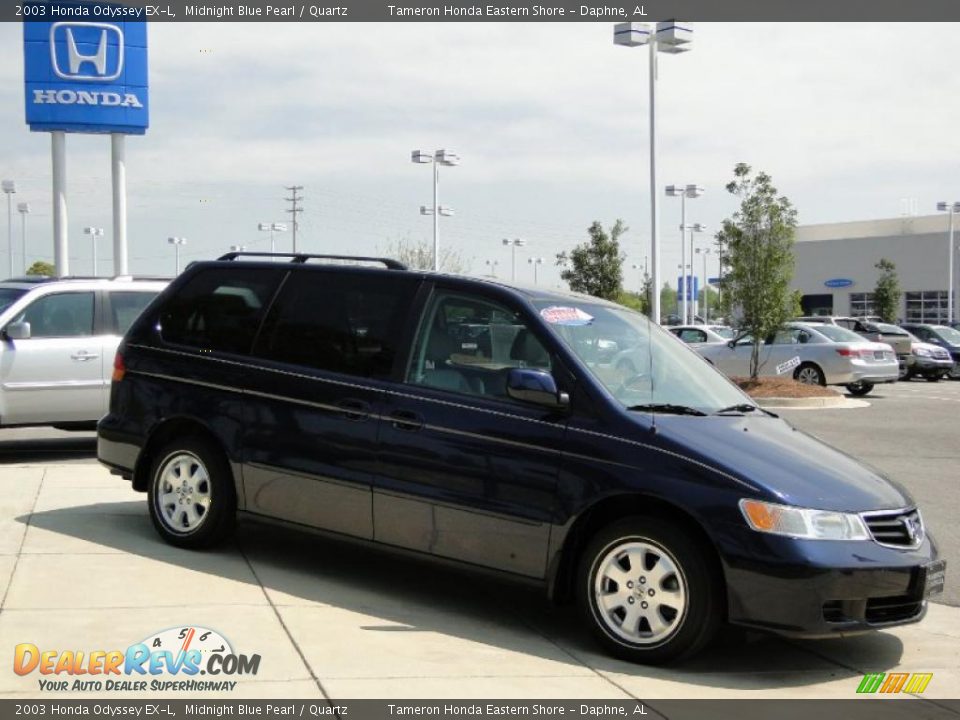 2003 Honda Odyssey EX-L Midnight Blue Pearl / Quartz Photo #3