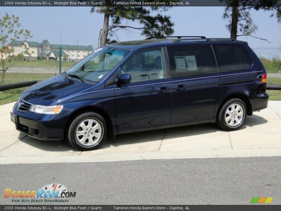 2003 Honda Odyssey EX-L Midnight Blue Pearl / Quartz Photo #9