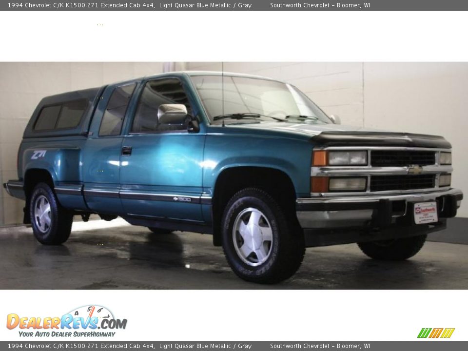 1994 Chevrolet C/K K1500 Z71 Extended Cab 4x4 Light Quasar Blue Metallic / Gray Photo #1