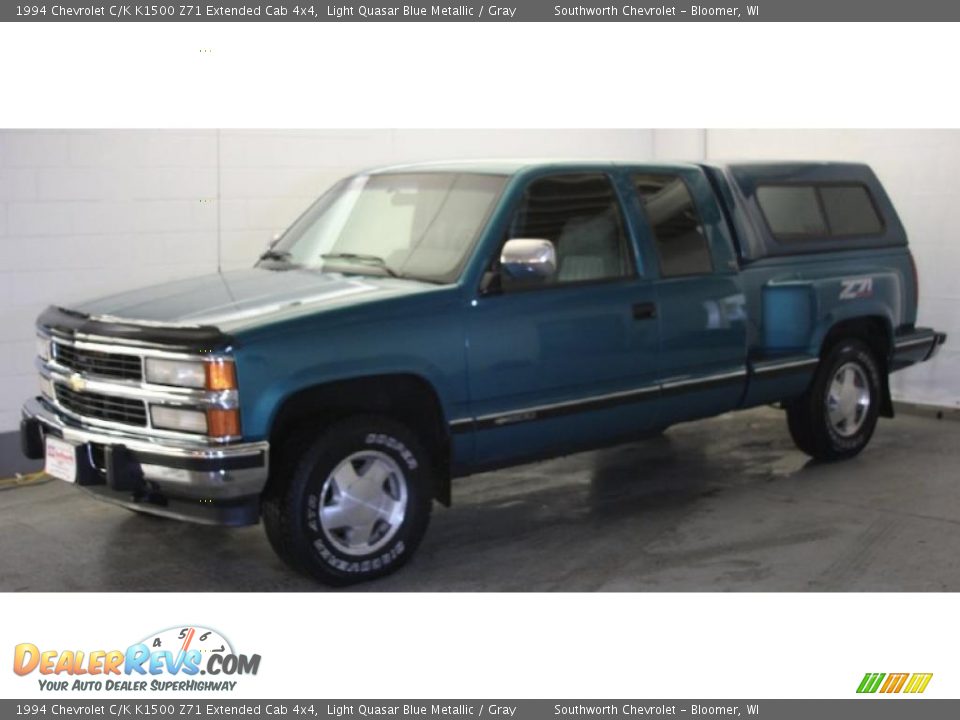 1994 Chevrolet C/K K1500 Z71 Extended Cab 4x4 Light Quasar Blue Metallic / Gray Photo #3