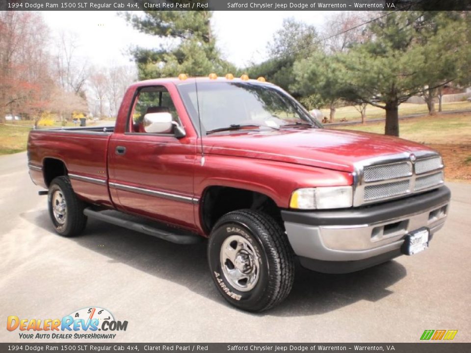 1994 Dodge Ram 1500 SLT Regular Cab 4x4 Claret Red Pearl / Red Photo #2