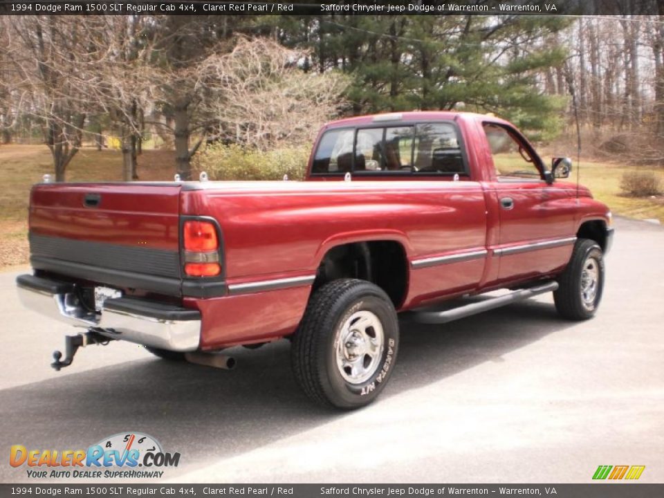 1994 Dodge Ram 1500 SLT Regular Cab 4x4 Claret Red Pearl / Red Photo #3