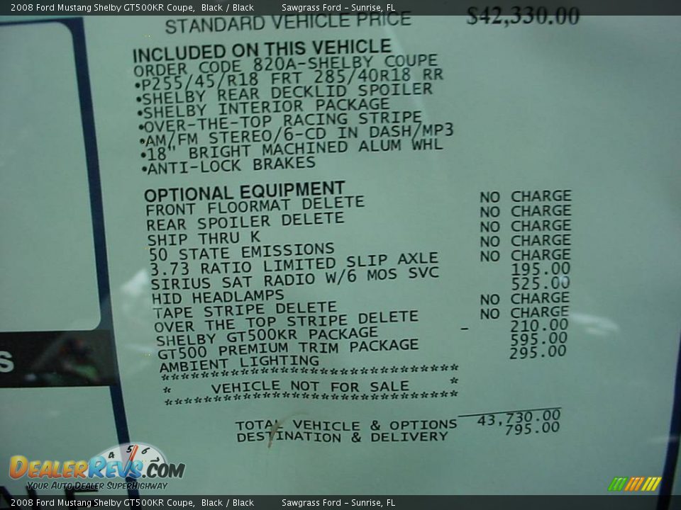 2008 Ford Mustang Shelby GT500KR Coupe Black / Black Photo #24