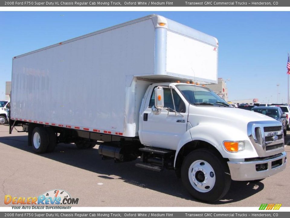 Oxford White 2008 Ford F750 Super Duty XL Chassis Regular Cab Moving Truck Photo #3