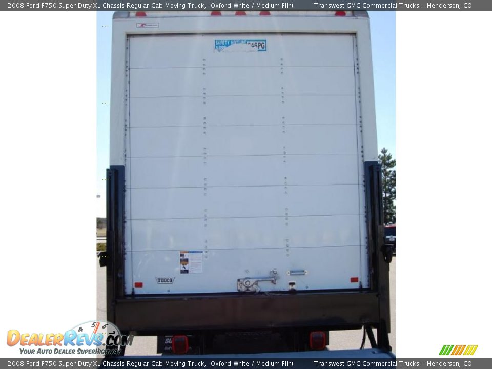 2008 Ford F750 Super Duty XL Chassis Regular Cab Moving Truck Oxford White / Medium Flint Photo #5