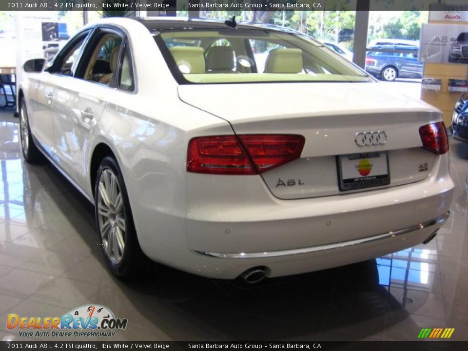 2011 Audi A8 L 4.2 FSI quattro Ibis White / Velvet Beige Photo #2