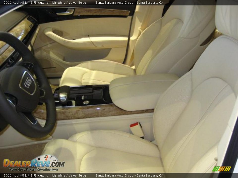 Velvet Beige Interior - 2011 Audi A8 L 4.2 FSI quattro Photo #4