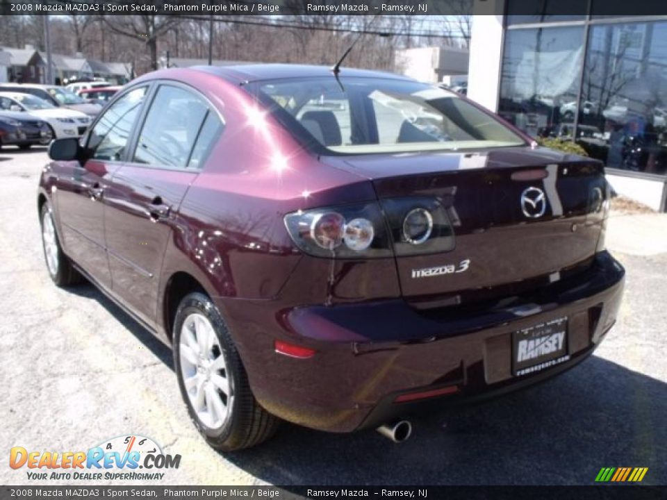 2008 Mazda MAZDA3 i Sport Sedan Phantom Purple Mica / Beige Photo #4