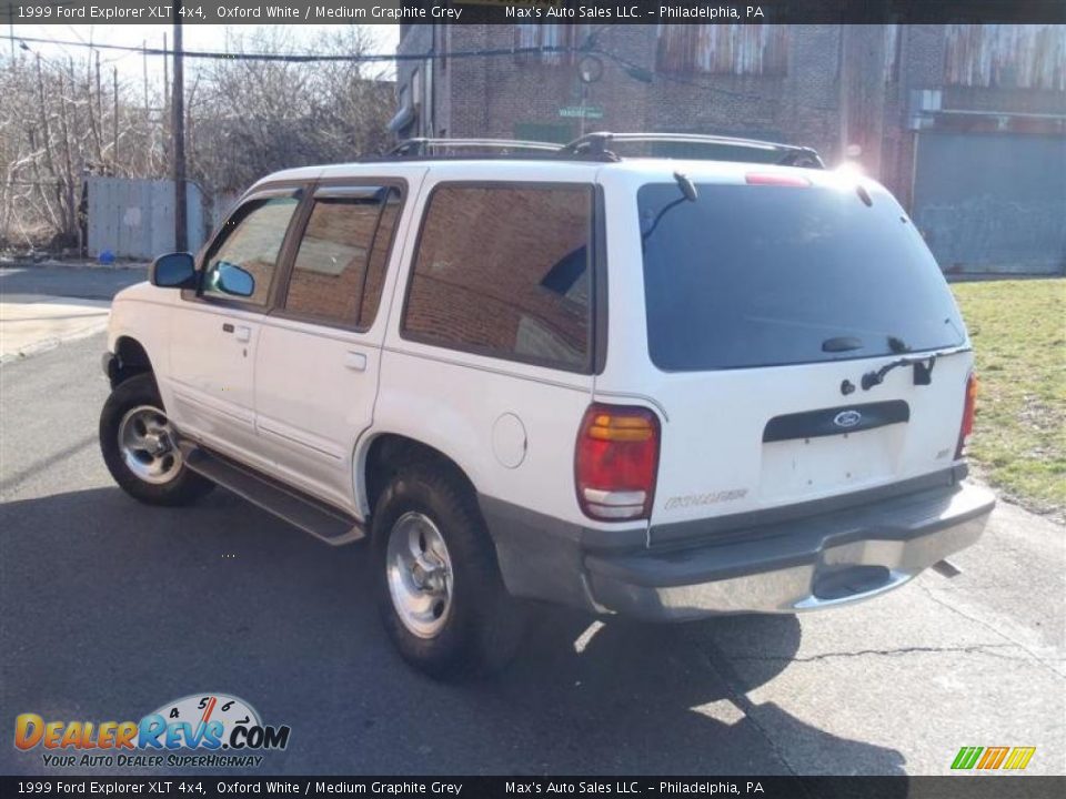 1999 Ford Explorer XLT 4x4 Oxford White / Medium Graphite Grey Photo #4