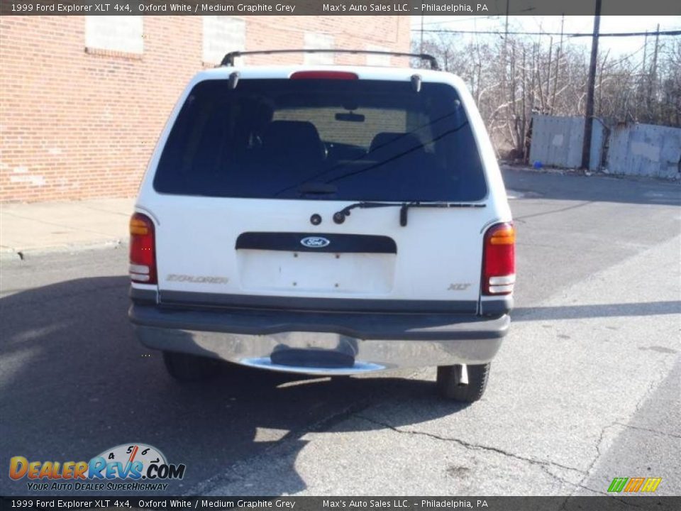 1999 Ford Explorer XLT 4x4 Oxford White / Medium Graphite Grey Photo #8