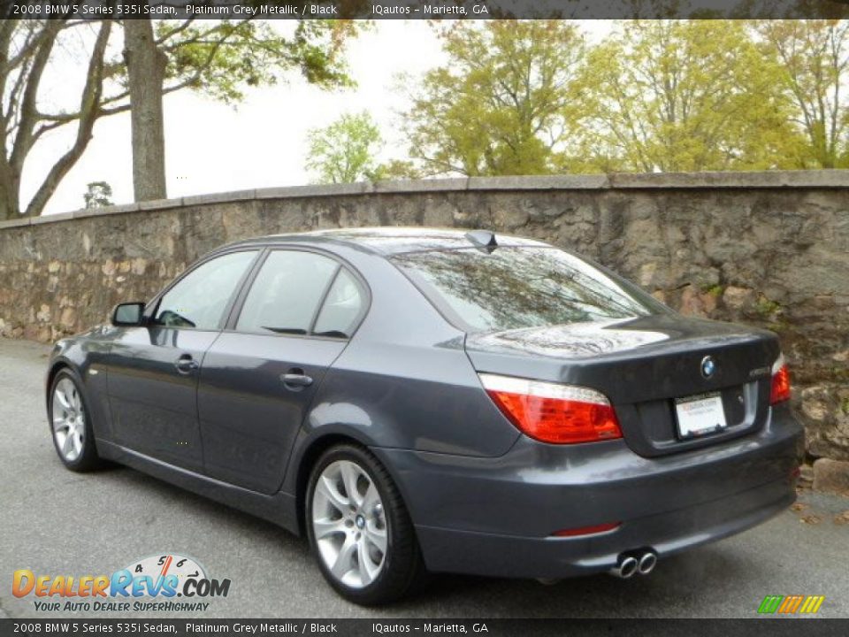 2008 BMW 5 Series 535i Sedan Platinum Grey Metallic / Black Photo #6