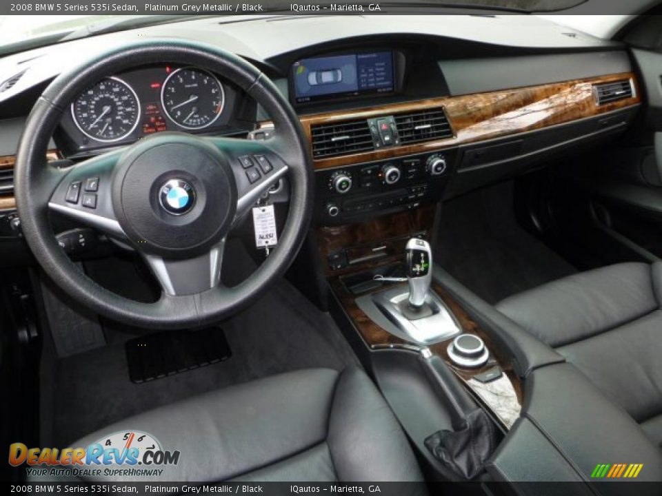 Black Interior 2008 Bmw 5 Series 535i Sedan Photo 8