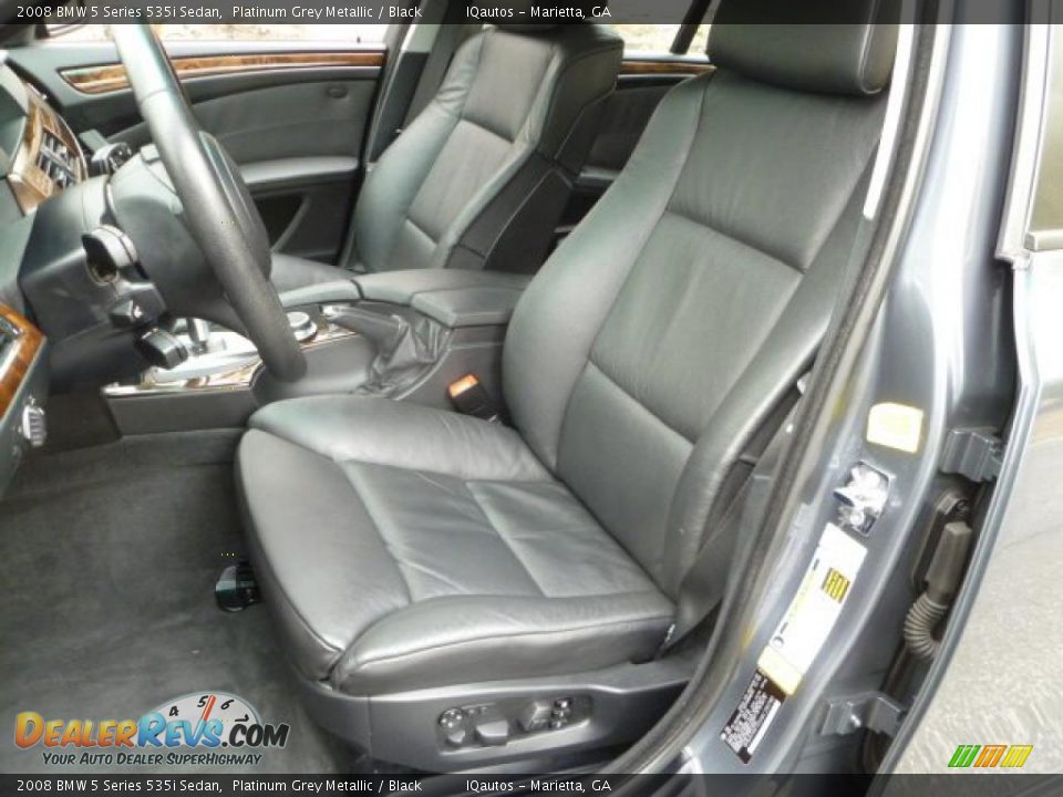 Black Interior - 2008 BMW 5 Series 535i Sedan Photo #9