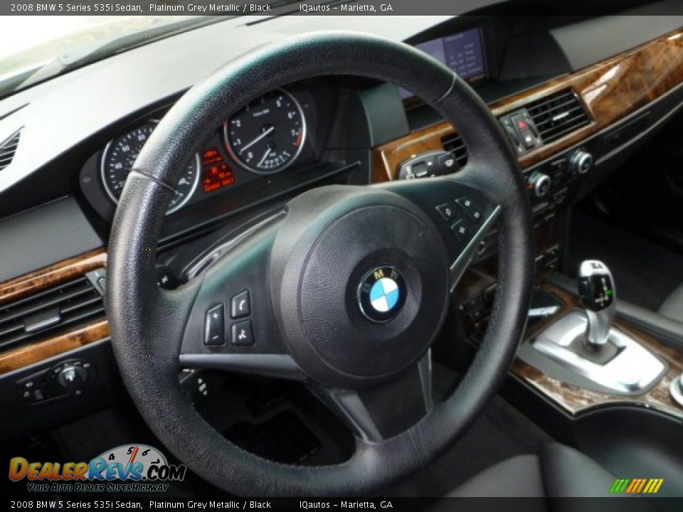 2008 BMW 5 Series 535i Sedan Platinum Grey Metallic / Black Photo #10