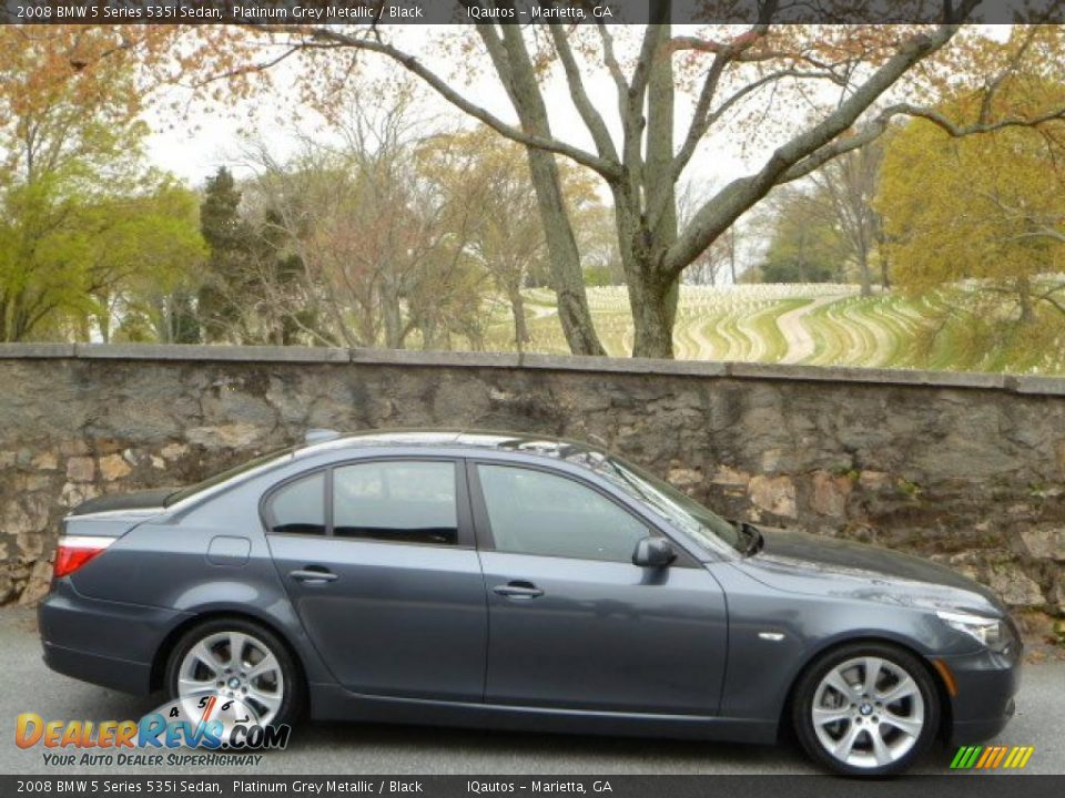2008 BMW 5 Series 535i Sedan Platinum Grey Metallic / Black Photo #18
