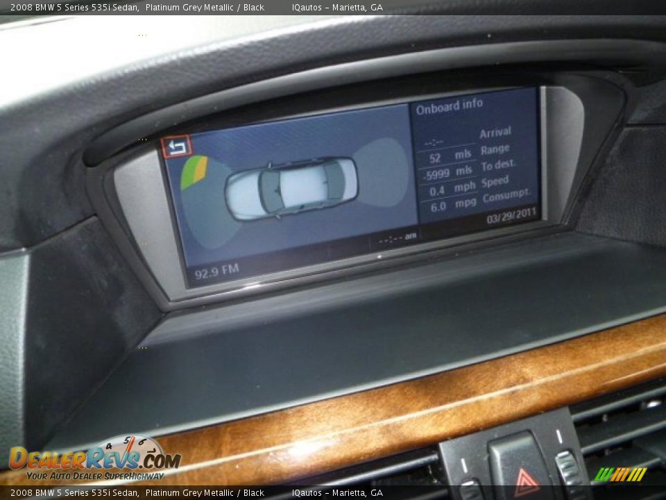 2008 BMW 5 Series 535i Sedan Platinum Grey Metallic / Black Photo #25