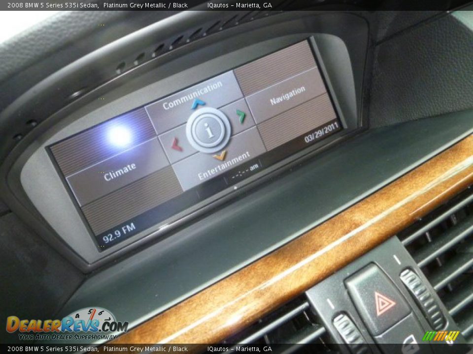 2008 BMW 5 Series 535i Sedan Platinum Grey Metallic / Black Photo #26