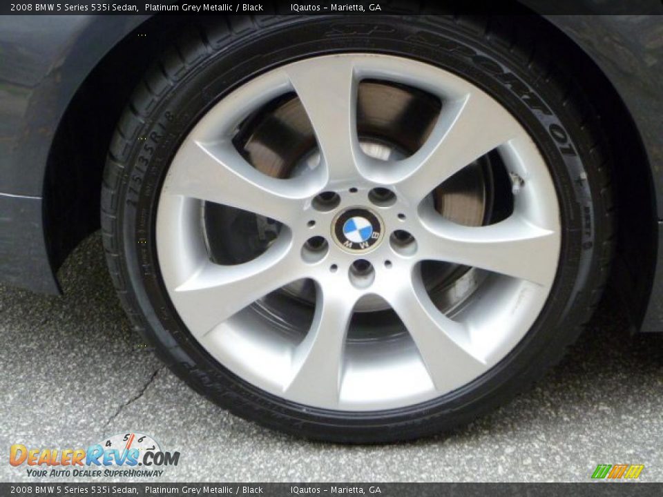2008 BMW 5 Series 535i Sedan Platinum Grey Metallic / Black Photo #28
