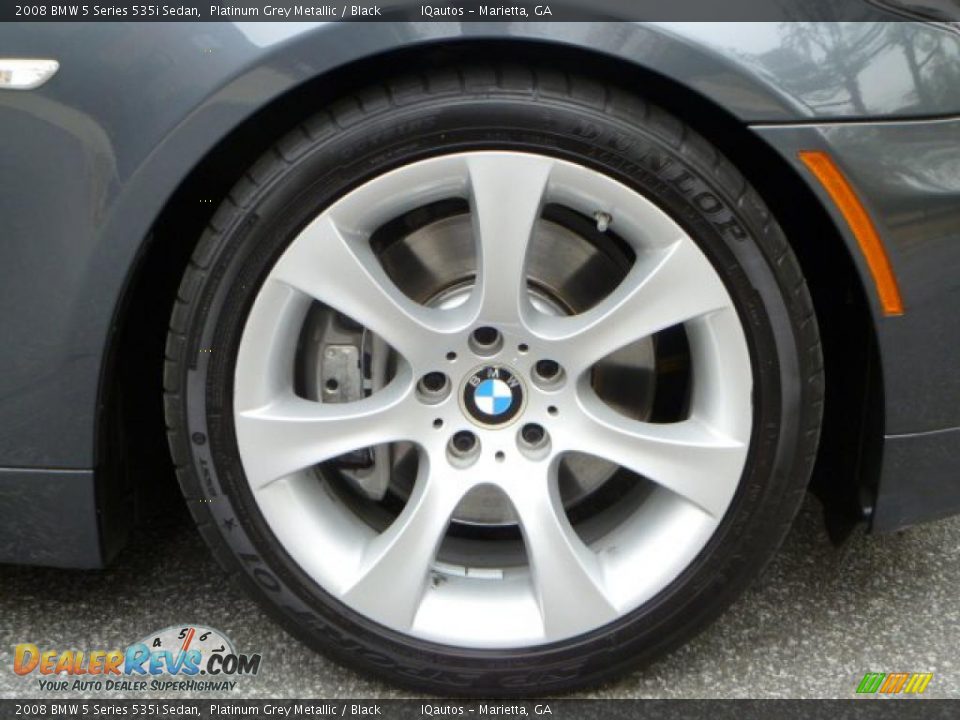 2008 BMW 5 Series 535i Sedan Platinum Grey Metallic / Black Photo #29