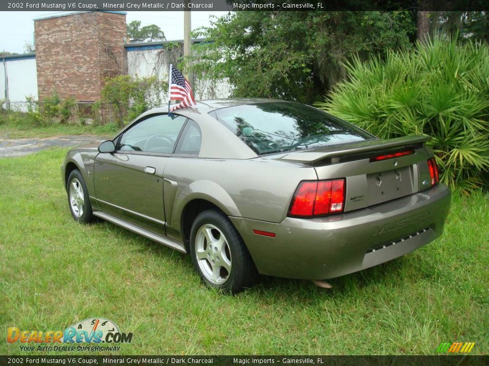 2002 Ford Mustang V6 Coupe Mineral Grey Metallic / Dark Charcoal Photo #4