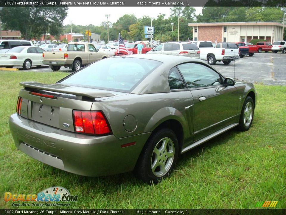 2002 Ford Mustang V6 Coupe Mineral Grey Metallic / Dark Charcoal Photo #6