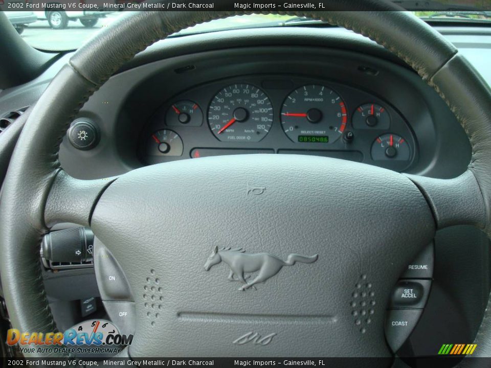 2002 Ford Mustang V6 Coupe Mineral Grey Metallic / Dark Charcoal Photo #9