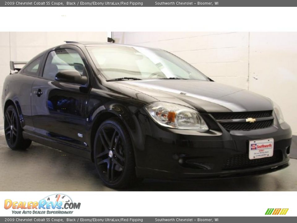 2009 Chevrolet Cobalt SS Coupe Black / Ebony/Ebony UltraLux/Red Pipping Photo #1