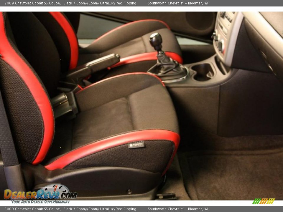Ebony/Ebony UltraLux/Red Pipping Interior - 2009 Chevrolet Cobalt SS Coupe Photo #8