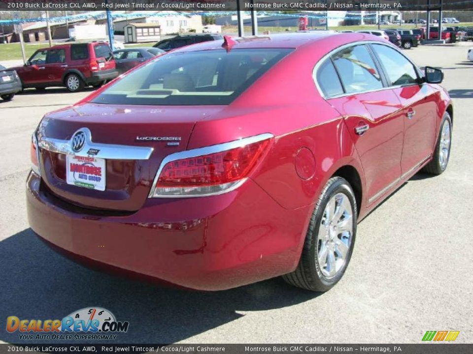 2010 Buick LaCrosse CXL AWD Red Jewel Tintcoat / Cocoa/Light Cashmere Photo #5