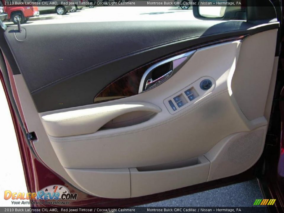 2010 Buick LaCrosse CXL AWD Red Jewel Tintcoat / Cocoa/Light Cashmere Photo #9