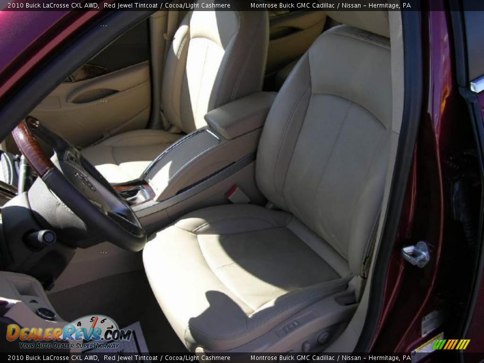 2010 Buick LaCrosse CXL AWD Red Jewel Tintcoat / Cocoa/Light Cashmere Photo #12