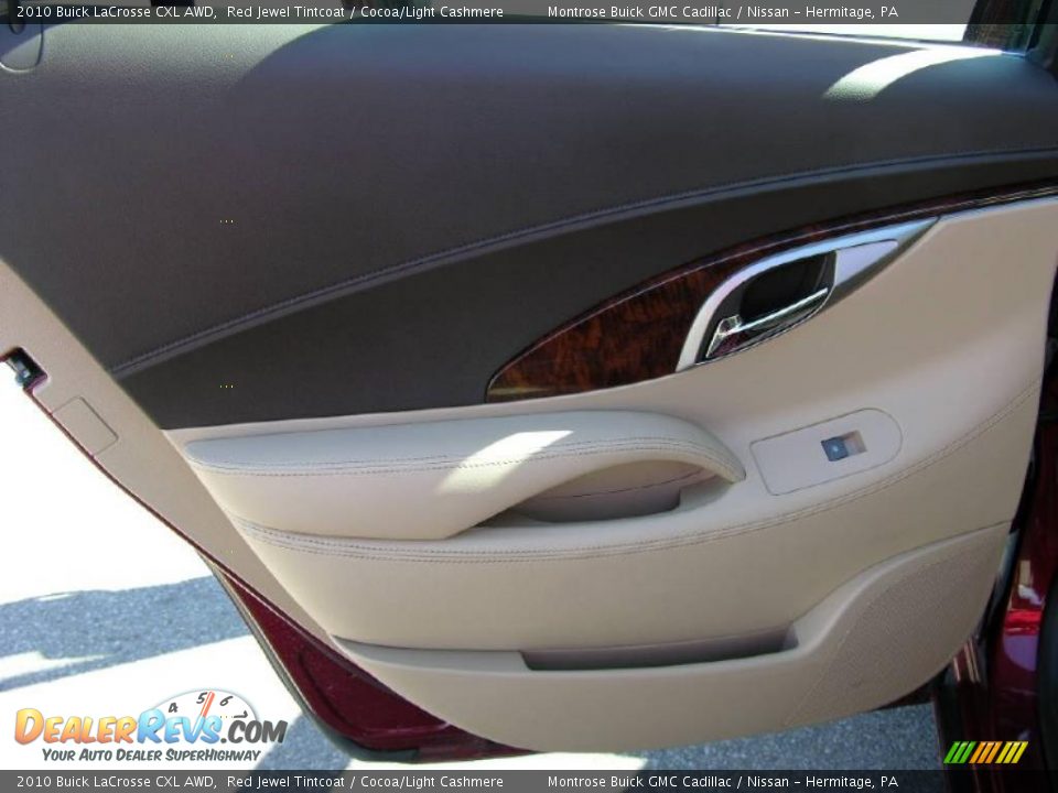 2010 Buick LaCrosse CXL AWD Red Jewel Tintcoat / Cocoa/Light Cashmere Photo #13