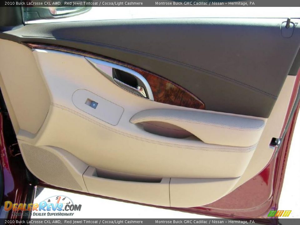 2010 Buick LaCrosse CXL AWD Red Jewel Tintcoat / Cocoa/Light Cashmere Photo #16