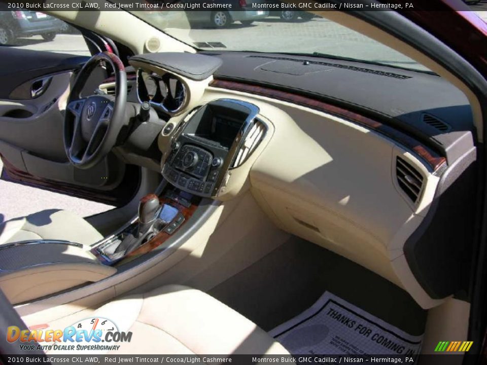 2010 Buick LaCrosse CXL AWD Red Jewel Tintcoat / Cocoa/Light Cashmere Photo #17