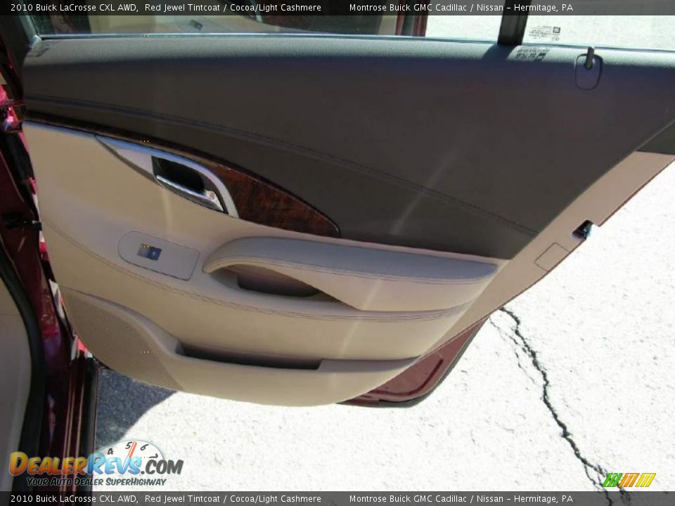 2010 Buick LaCrosse CXL AWD Red Jewel Tintcoat / Cocoa/Light Cashmere Photo #19