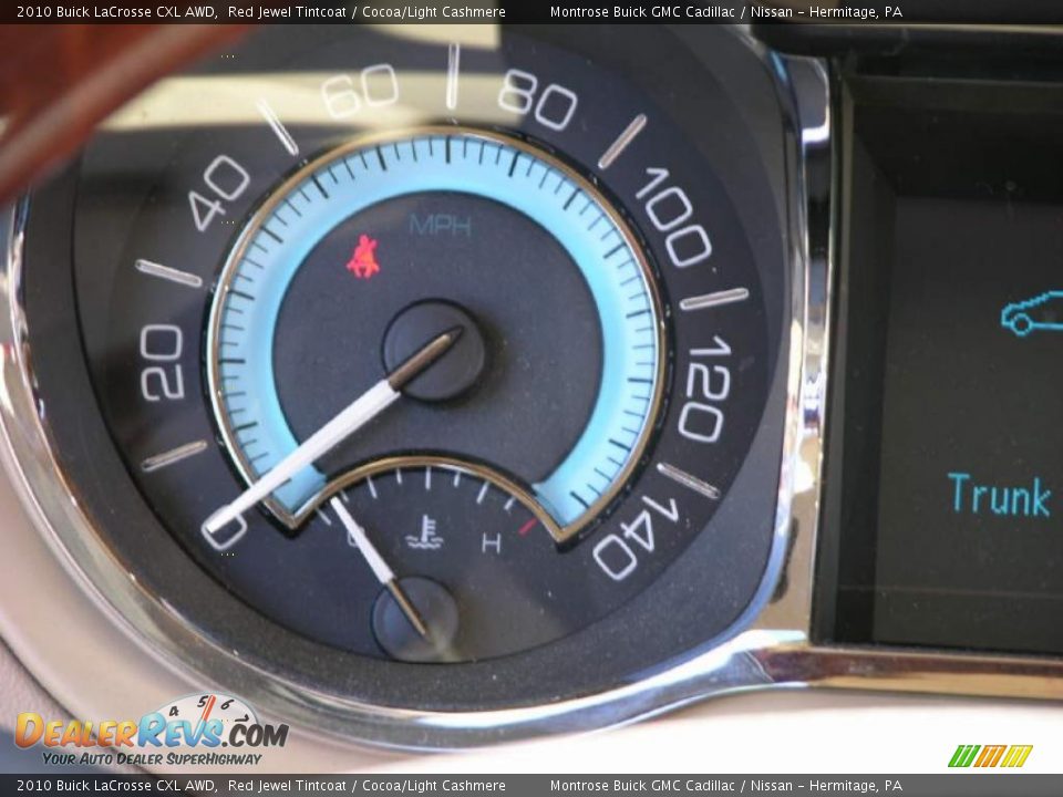 2010 Buick LaCrosse CXL AWD Red Jewel Tintcoat / Cocoa/Light Cashmere Photo #26