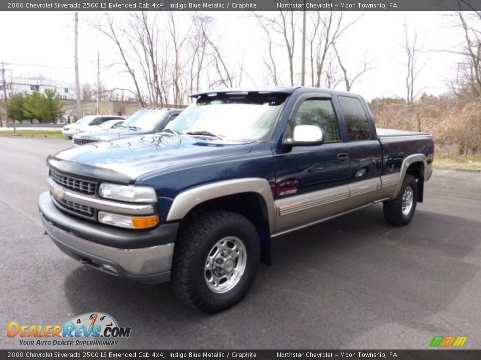 2000 Chevrolet Silverado 2500 LS Extended Cab 4x4 Indigo Blue Metallic / Graphite Photo #3